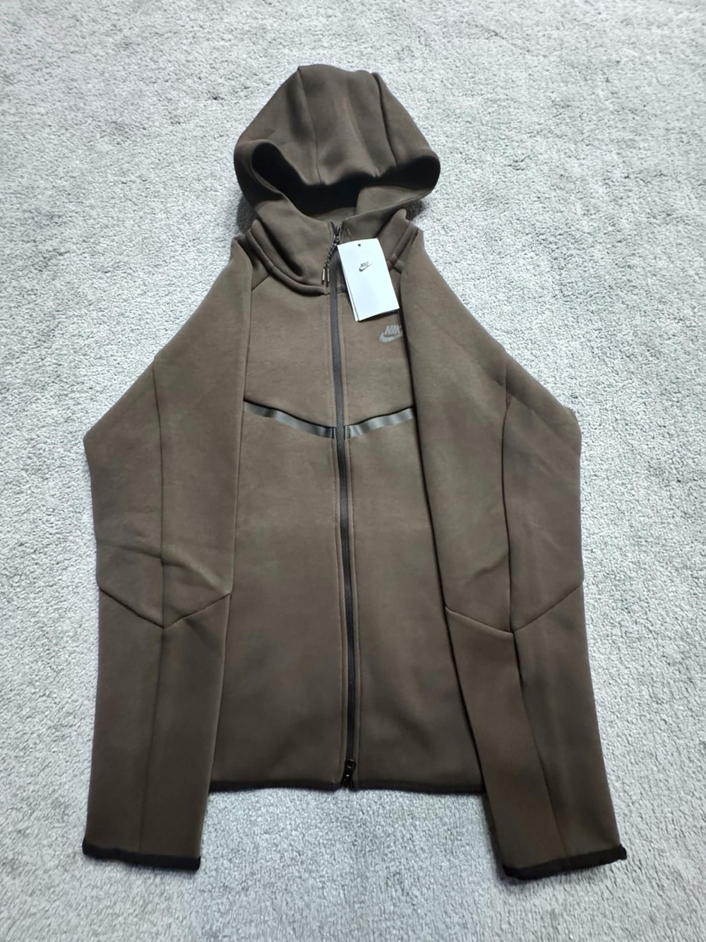 Nike Techfleece Men's Brown Full-Zip Hoodie with Hang Tag